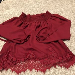 Off the shoulder lacy top- Abercrombie & Fitch